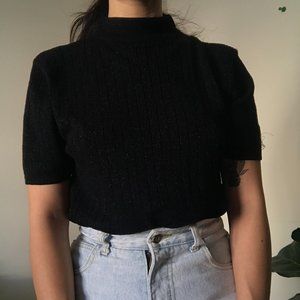 Vintage Sag Harbor Petite Mockneck Short Sleeve